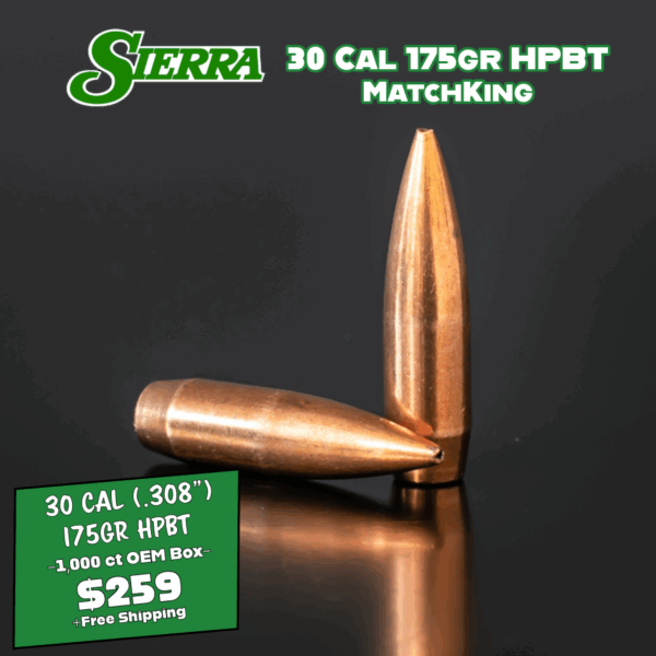 Sierra 30 Cal (.308") 175gr HPBT MatchKing Bullets